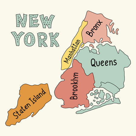Map of New York and lettering.のイラスト素材