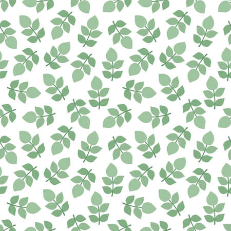 Seamless pattern of twigs and leaves. Flat style. Vector illustration.のイラスト素材