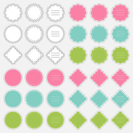 Colored stickers or labels. For children's goods. Vector illustration.のイラスト素材