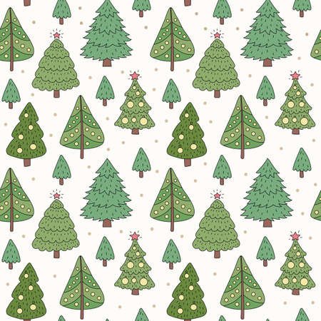 Seamless pattern of the Christmas tree. Vector illustration.のイラスト素材