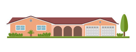 Country house icon. Flat style. Vector illustration.のイラスト素材