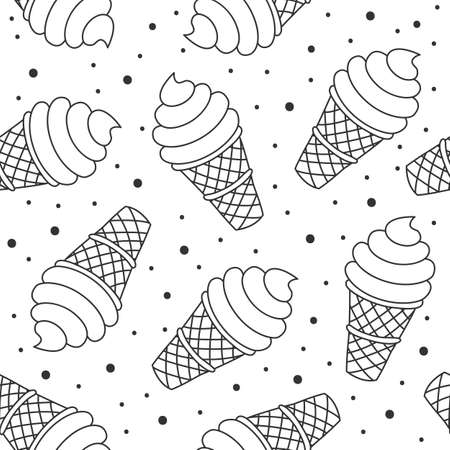Seamless pattern of ice cream. Vector illustration.のイラスト素材