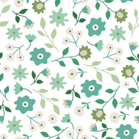 Seamless pattern from decorative flowers. Vector illustration.