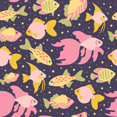 Seamless pattern with fish. Vector illustration.のイラスト素材