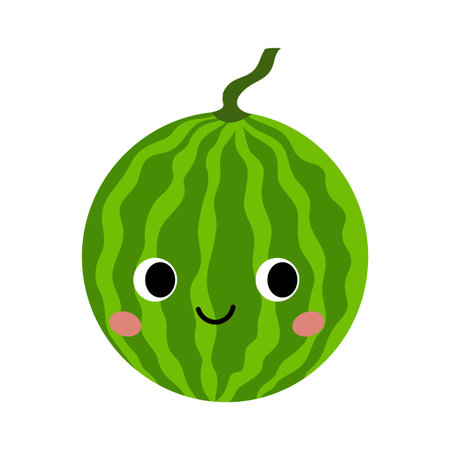 Cute watermelon in kawaii style.のイラスト素材