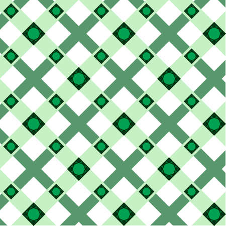 Abstract Vector Geometric Pattern Of Wide Intersecting Lines and White Square Faceted Stones.