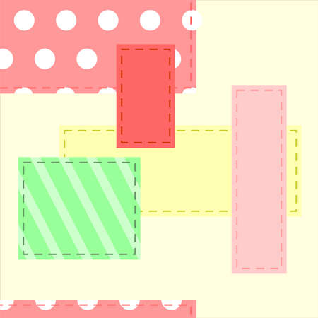 Seamless Vector Geometric Pattern Of Pieces Of Different Fabrics; From Patches. Pattern For Fabric.のイラスト素材