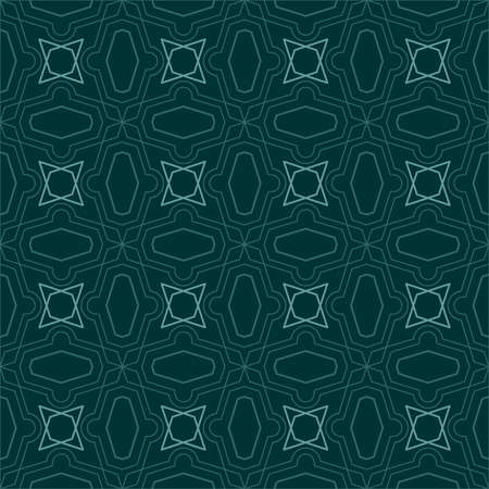 Seamless Geometric Pattern Of Rhombuses And Polygons. Blue Pattern On A Dark Background. For Pattern, Textile, Fabric, Wrapping Paper, Engraving And Laser Cutting. Vector Background.のイラスト素材