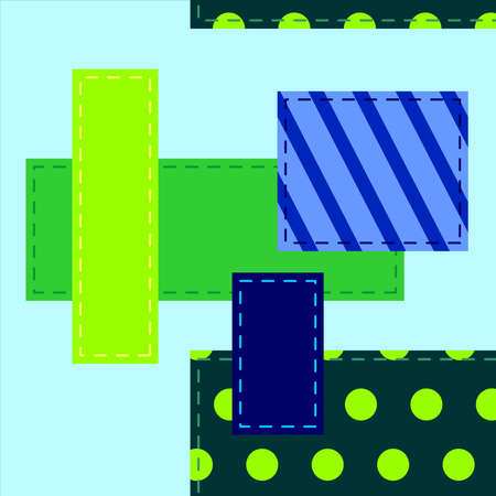 Seamless Vector Geometric Pattern Of Pieces Of Different Fabrics; From Patches. Pattern For Fabric.