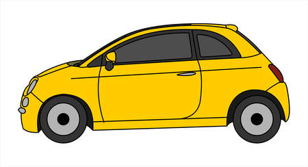 vector car isolated on white background, side view. Modern flat illustration.のイラスト素材