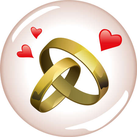 Pair of wedding rings. 3d vector iconのイラスト素材