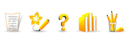 Set of vector icons drawing & schoolのイラスト素材