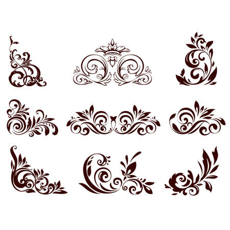 Set of floral element for design illustration. Set of floral element for design illustration.