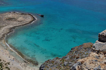 Azure seacost view from Gramvousa island Greeceの写真素材
