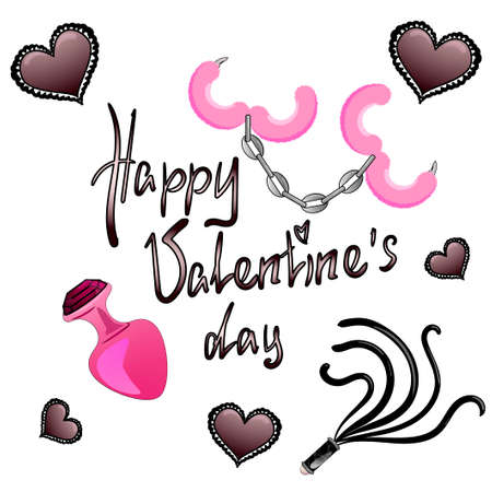 Valentine's day BDSM sex toysのイラスト素材