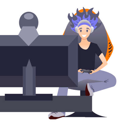 video game streamerのイラスト素材