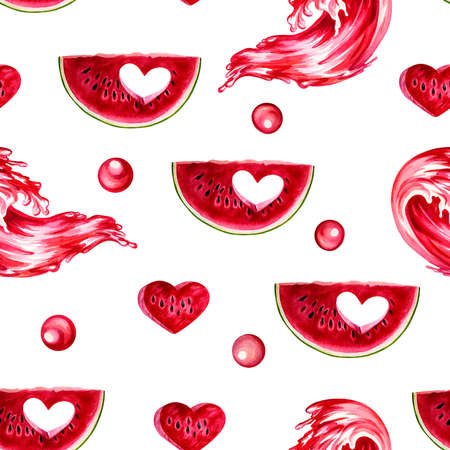 Watermelon. seamless pattern. Watercolor. For design solutions for labels, packaging. For textiles...