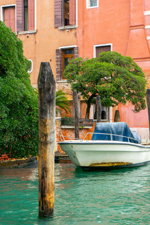 Beautiful view of the Grand Canal in Venice, Italy during a sunny day.の写真素材