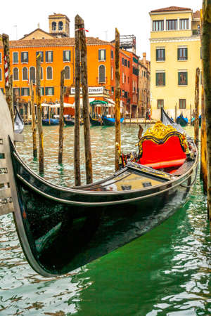 Gondola on the Grand Canal in Venice, ITALYの写真素材