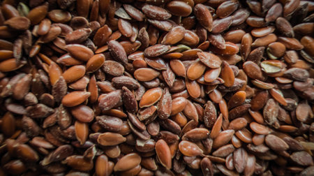 Flax seeds background, linseed texture, healthy superfood ingredientの写真素材