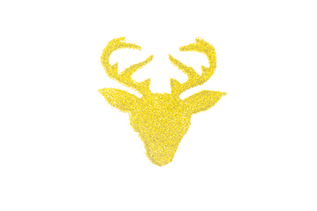 Christmas reindeer on white backgroundの写真素材