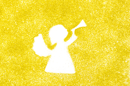 Christmas angel on white backgroundの写真素材