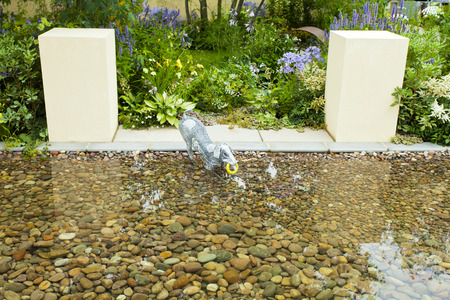 Tranquil garden landscapeの写真素材