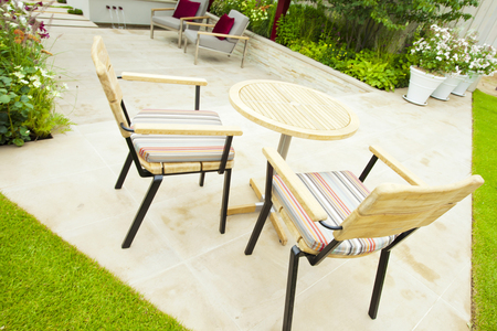 Tranquil garden landscapeの写真素材
