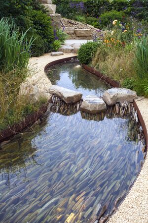 Tranquil garden landscapeの写真素材