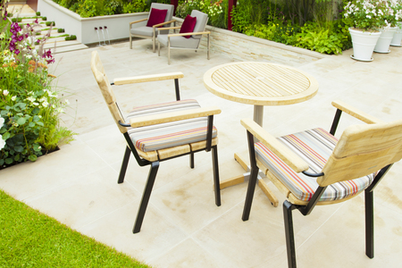Tranquil garden landscapeの写真素材