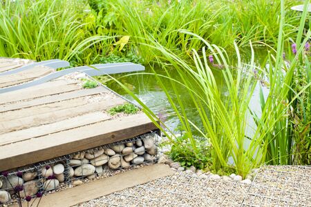 Tranquil garden landscapeの写真素材