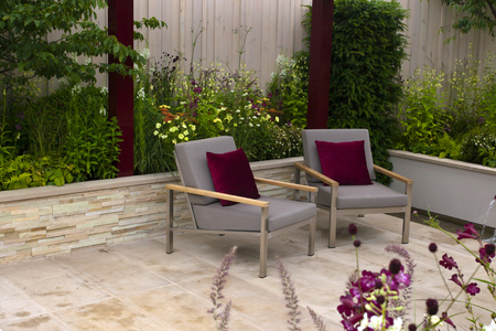 Tranquil garden landscapeの写真素材