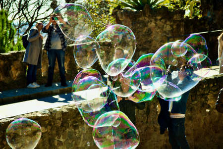 soap bubble at park guell in Barcelona