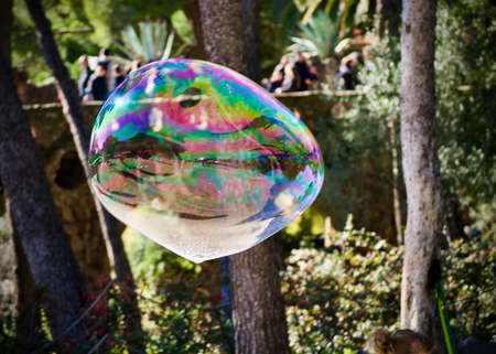 soap bubble at park guell in Barcelona