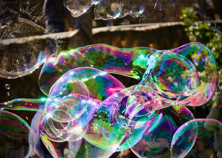 soap bubble at park guell in Barcelonaのeditorial素材