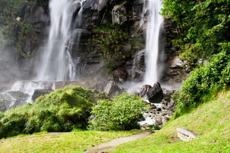 Acquafraggia waterfalls in Valchiavennaの写真素材