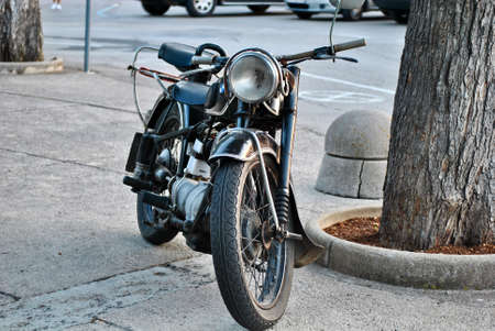 an old motorcycle in Croatiaの写真素材