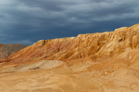 Landscape of the Negev Desert in Israel. Breathtaking landscape of the rock formations in the...