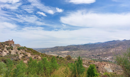 Panoramic view of the medieval village of Avila, Spainの写真素材