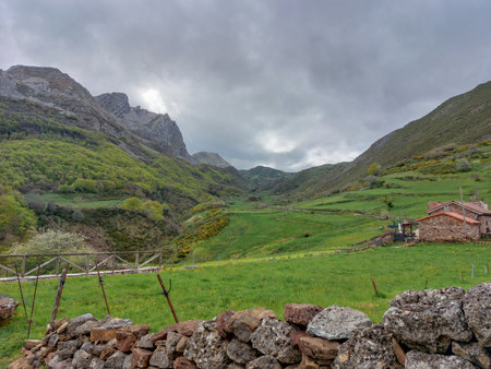 Landscape in the Pyrenees, Huesca, Aragon, Spainの写真素材
