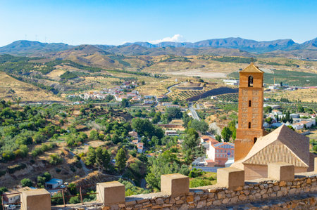 Panoramic view of the old town of Avila, Spainの写真素材