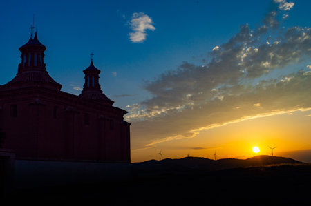 Sunset at the church of San Pedro de Atacama, Chile