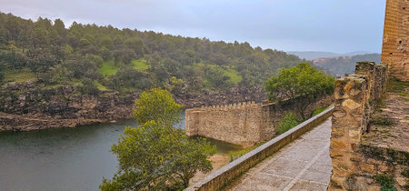 View of the Alcazaba fortress in Alentejo, Portugalの写真素材