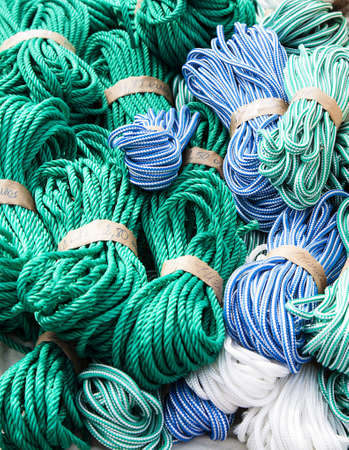 Bunch of ropes at street market