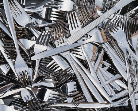 Bunch of forks at street market