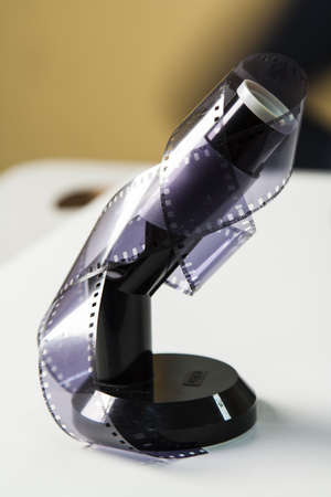 Focus magnifying glass with film.