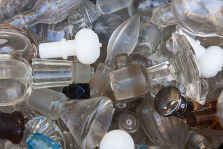 Antique bottle glass caps.