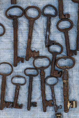 old keys at street market