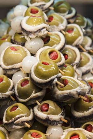 Image of Tapas at San Miguel Market at madrid Spainの写真素材