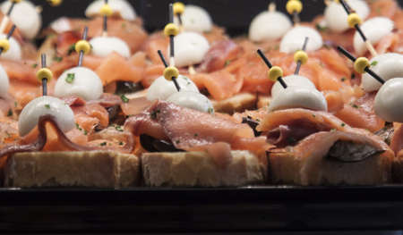 Image of Tapas at San Miguel Market at madrid Spainの写真素材